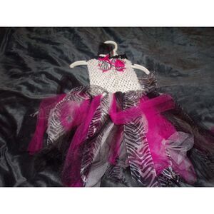 infant pageant dress ribbon skirt stretch top small size